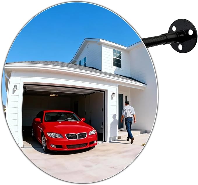 20in acrylic convex mirror 180° adjustable wide-angle indoor security mirror suitable for monitoring blind spots in parking lots Garage warehouses offices and traffic safety management