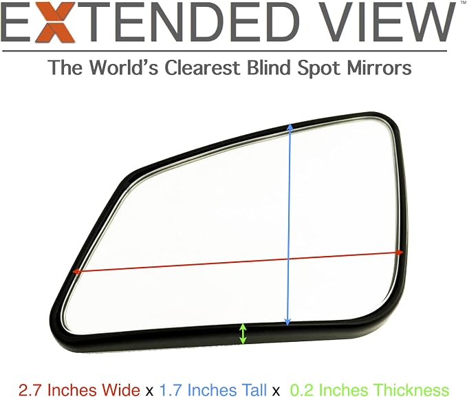 Blind Spot Mirrors- Compatible with Tesla Model S Extended View - 2 Piece Set (Left & Right)