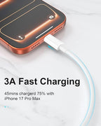 6Inch iPhone 17 16 15 Fast Car Charger Cord, [MFi Certified] 30W USB to USB C Carplay Cable Short, 2 Pack 0.5 Foot Type C Charge Cord for iPhone 17 16 15 Pro Max Plus, iPad Pro, Galaxy,Moto G,LG,Pixel