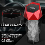 Car Trash Can with Lid, Red Car Garbage Can Cup Holder for Interior, 2 Pack Mini Leakproof Garbage Can, Multipurpose Storage Organizer for Vehicle Home Office