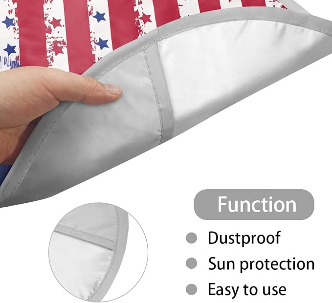 American Flag Car Steering Wheel Cover Non Slip Steering Wheel Sunshade Heat-Resist Aluminum Foil Steering Wheel Cover for Car SUV Truck Van Sedan