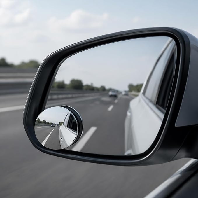 Blind Spot Mirrors - 2 Pack Round HD Glass Frameless Convex Rear View Mirror with Wide Angle Adjustable Stick for Cars, Trucks, And Motorcycles Stuff Rearview Mirror Accessories Decor