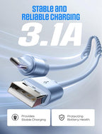 Coiled USB C Cable, 2 Pack for Android Auto & CarPlay Cable, Short USB A to USB C Cable Compatible with iPhone 17/16/15, Samsung Galaxy S25/S24/S23 A15/A14, Google Pixel 9/8, Blue 4FT