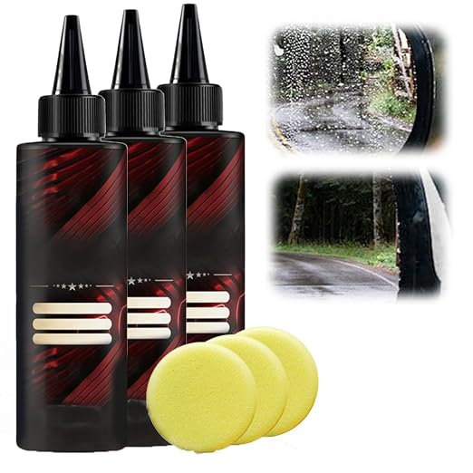 Glass Polishing Liquid D1,2025 New Car Glass Polishing Compound Windshield Cleaner Glas Oil Film Remover with Sponge,Auto Glass Polish Removes Swirls, Scratches, Wiper Marks & Oil Film (3)