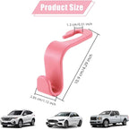 Purse Hook for Car, 4 PCS Car Purse Hook Headrest Hooks, 360° Rotatable Back Seat Storage Organizer, Universal Vehicle Seat Hanger for Purses, Handbags, Grocery Bags, Water Bottles, Pink