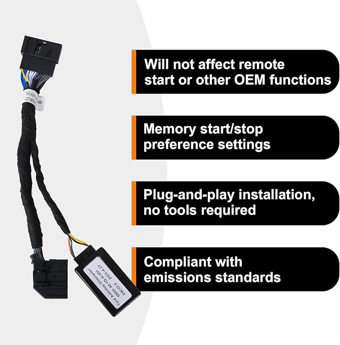 Auto Start Stop Eliminator Fit for F150/Expedition/Ranger/Explorer/Bronco and 2022-2023 Maverick Automatic A-Off Start Stop Eliminator Engine Upgrade Plug&Play Automatic Stop-Start Canceller