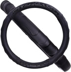 Faux Leather Heavy Duty Inner Ring car Steering Wheel Cover 14.5-15 inches (All Black)