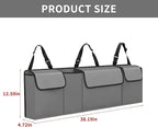Car Trunk Organizer, Backseat Hanging Large Storage with Adjustable Straps,Waterproof PVC Collapsible Cargo Bag, Car Interior Accessories for Auto SUV MPV (Gray)