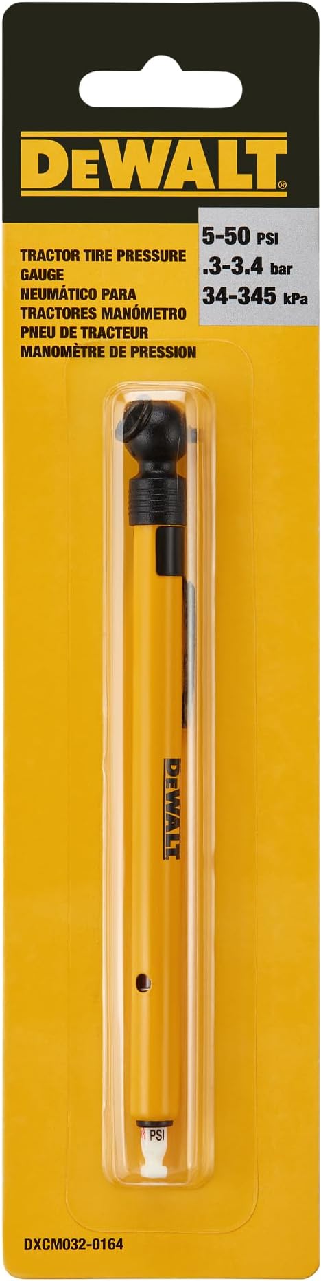 Tractor Tire Pressure Gauge for Air/Water Filled Tires, 5-50 PSI, Ideal for Air/Water Filled Tractor Tires