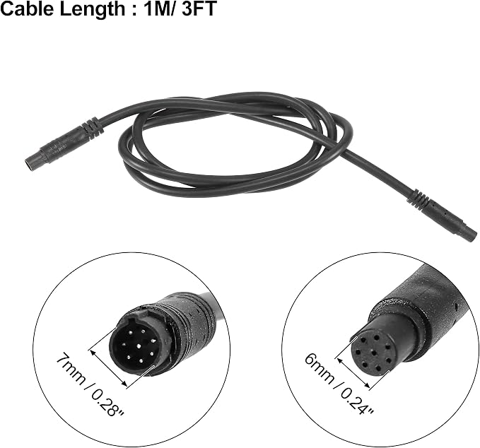 8 Pin 3ft 1m Backup Camera Extension Cable Dash Camera Cord Wires Car Rear View