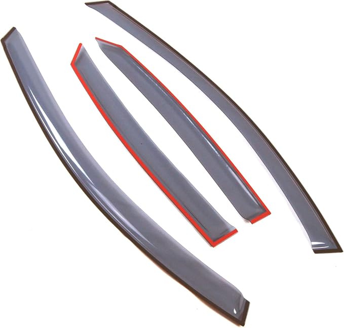 Car Window Rain Guard | Outside Mount Visors Auto Side Window Deflectors | Windows Visor Rain Shields Compatible with 1998-2004 Audi A6 | 4 Pcs Set, LGWV2-667, Light Tinted