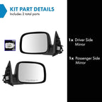 2 Piece Driver and Passenger Side Mirror Assembly Set Electric Adjustment Non-Heated No Memory Black Compatible with 2009-2012 Chevrolet Colorado GMC Canyon Extended & Crew Cab GM1320382 GM1321382