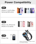 25W Qi2.2 MagSafe Car Mount Charger Built-in Cooling Fan, Upgraded Vacuum Suction Cup 360° Rotation, Magnetic Wireless Car Charger with 63W Adapter for iPhone 17 16 Pro Max Samsung S26 Ultra