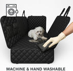 fidozen Dog Car Seat Cover, Universal Fit, Waterproof, Breathable, Machine Washable, Pet Hammock with Storage Pocket, (Black, Standard)