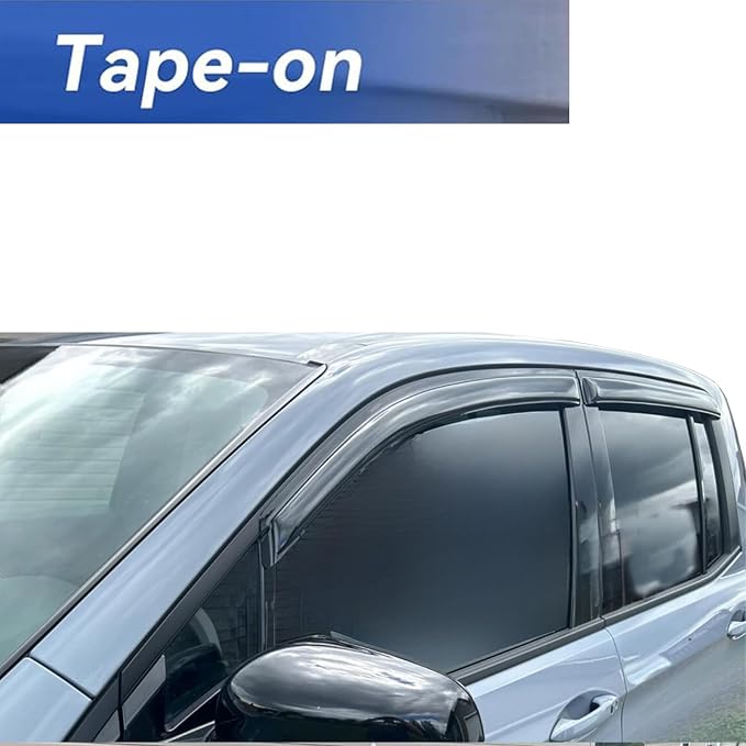 Tape On Rain Guards Window Visors Compatible with 2017-2025 Ridgeline, Side Vent Window Visors Deflectors Shade for Ridgeline 17-25,Rain Guards for Car Windows,Truck Accessories-4pcs