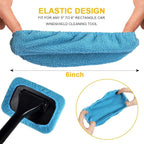 Car Care Microfiber Cloths for Windshield Cleaning Tool, Windshield Cleanner Wand Replaceable Glass Cleaning Bonnets, Interior Auto Window Cleaner Washing Pads, Fit 5”, Blue, 5 Pack