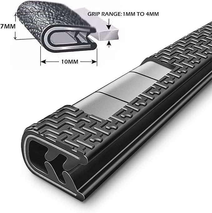 49Ft(15M) Long Car Door Edge Guards, U Shape Edge Trim Rubber Seal Protector Car Door Protection Anti-Collision Rubber Clips Easy to Cut No Need Adhesive Fit for Most Vehicles| Black