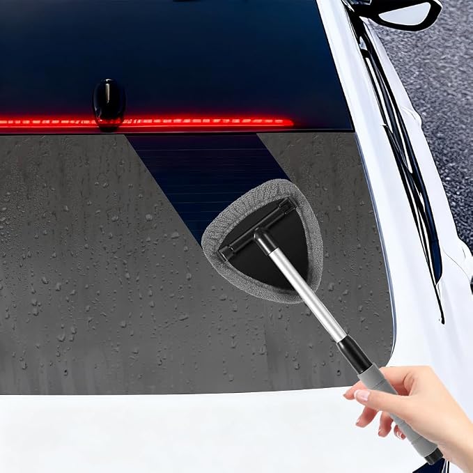 Windshield Cleaning Tool, Windshield Cleaner Tool, Car Cleaning Kit with Extendable Handle,Microfiber Cloth,Spray Bottle, Inside Auto Window Cleaner Supplies Fit for Car, Office and Home