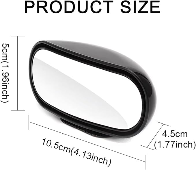 360 ° HD Blind Spot Car Mirror 2Pcs Blind Spot Car Rearview Stick on Mirror | Rectangular Adjustable Blindspot Convex Wide Angle Side Rearview Mirror for Car,Truck,SUV