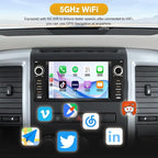 Car Radio Stereo for Dodge Ram 1500 2500 3500 2009 2010 2011 2012 Avenger Challenger 2008 2009 2010 2011 2012 2013 2014, 7 Inch Touch Screen with Wireless CarPlay Android Auto Backup Camera