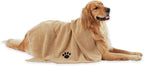 Pet Grooming Towel Collection Absorbent Microfiber X-Large, 41x23.5", Embroidered Taupe