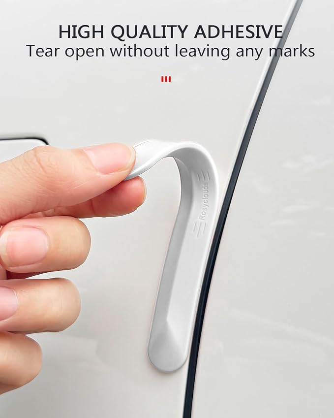 muekzu Silicone Car Door Edge Guard Trim Molding Crash Scratch Protector Scratch Guard for Car,Sedans,Truck,SUV 4PCS(White)