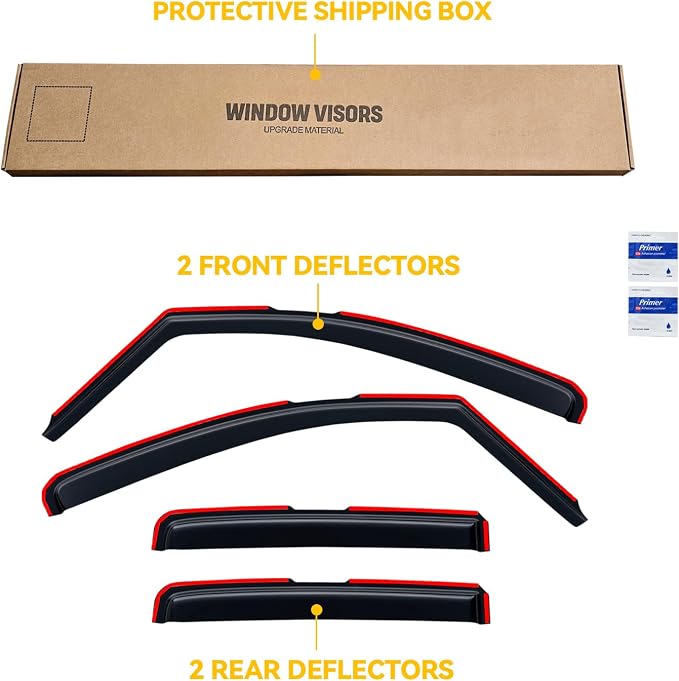 in-Channel Rain Guards for Chevy Trax 2014-2022 & 2013-2022 Buick Encore, Window Visor Shields Vent Deflector Shade Wind Dark Smoke 2015 2016 2017 2018 2019 2020 2021, Tape-On Inside-Mount, 4PCS