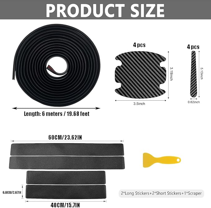 Car Door Protection Kit,Includes Car Door Edge Guards,Car Door Handle Protector,Car Door Sill Protector,Full Set for Cars Trucks SUVs,Scratch Protection.