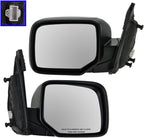 2 Piece Driver and Passenger Side Mirror Assembly Set Electric Adjustment Heated No Memory Black Compatible with 2009-2015 Honda Pilot HO1320248 HO1321248 Without Turn Signal Housing