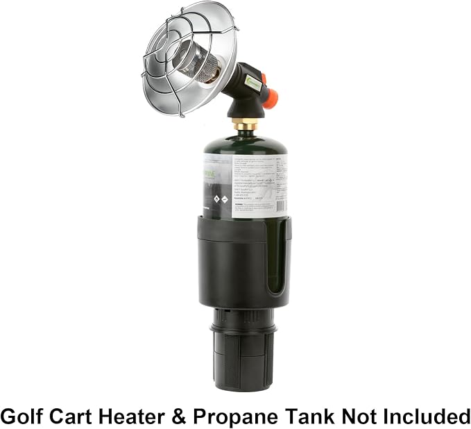 Golf Cart Cup Holder Adapter, Universal Expandable Golf Cart Heater Holder Compatible with 16 Oz/1 Lb Propane Tank and Most Golf Carts