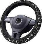 Black and White Star Moon Steering Wheel Covers Non Slip Neoprene Steering Wheel Protector Cover Universal 15 Inch for Men Women Car Truck