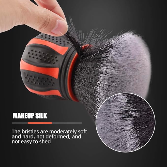 Ultra Soft Detailing Brush, Car Detail Brush, Orange Handle XL Synthetic Brush - Ultra Soft Bristles, Comes with Storage Rack, Covers Large Area Inside or Outside Vehicles
