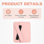Car Sun Visor Organizer 6.02" x 4.76" Leather Multi-Pocket Visor Card Sleeve Pocket Car Truck SUV Interior Storage Pouch for Driving License Credit Cards Bills Sunglasses, Pink