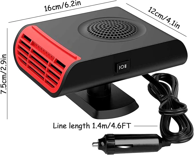 Car Heater, Car Heater Defroster With 2 in 1 Heating/Cooling, Anti-Fog Plug in Cigarette Lighter for Car Defroster Windshield Fast Defogge, Suitable for Cars and SUV
