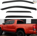 4pcs Front+Rear Smoke Tint Sun/Rain Guard Outside Mount Tape-On Vent Window Visors Compatible with 16-22 Tacoma Double/Crew Cab with 4 Full Size Doors