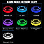 Mandark LED Car Cup Holder Lights, 2PCS Waterproof 7 Colors Changing Vehicle USB Charging Coaster Pad, Auto Interior Atmosphere Lamp Cup Mat Accessories, Universal for SUV Sedan Truck (Olive Strip)