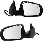 Driver & Passenger Side Mirror Set Power Heated Manual Folding Turn Signal Blind Spot Puddle Light Paint to Match Compatible with 2014-2018 Jeep Cherokee CH1320428 CH1321428