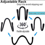 Universal Over The Seat Hard Hat Rack,Hard Hat Holder Back Seat Hanger Headrest Hook - Strong & Flexible - Simple, Easy to Bend into The Needed Shape and Holds Hard hat and Vest with Ease.