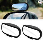 2PCS Car Blind Spot Mirror, Rectangular HD Glass Blind Spot Mirrors for Cars, 360° Adjustable Wide Angle Auto Blindspot Side Rear View Mirror, Car Accessories for SUV Truck (Stick-on, Black)