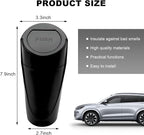 Car Trash Can with Lid, Mini Car Garbage Bin Leakproof Cup Holder Trash Can, Multipurpose Organizer Door Pocket Trash Cup Fits Auto Home Office, Universal Garbage Can (Black)