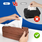 Car Tissue Holder - Standard Pu Leather Napkin Holder for Backseat, Extra Large Organization Fits 120-230 Tissues Per Box, 9.84'' X 4.72'' X 5.91'', Matte Brown