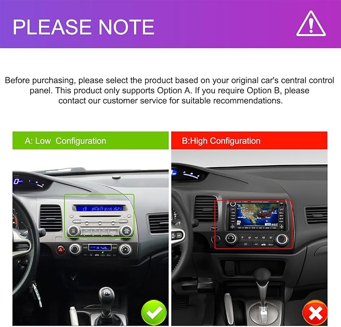 8Core 8G+128G CAR Radio for Honda Civic 2006-2011, Android 15 Car Stereo Wireless Carplay and Android Auto 4G-SIM-WiFi GPS 10.1'' QLED Capacitive Screen Bluetooth 5.0 FM/AM/RDS DSP-36 Camera