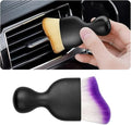 Car Interior Detailing Brush, Auto Soft Hair Cleaning Brushes, Curved Dirt Dust Collectors, Removal Tool for Dashboard Air Conditioner Vents Leather, Scratch Free (Purple/1PCS)