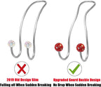 Bling Purse Hook for Car Headrest, Upgraded Cute Car Seat Hooks for Bag Handbag, Durable Stainless Auto Purse Hanger Holder 2 Pack, Red