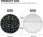 Dog Paw Print Steering Wheel Cover Sun Shade Universal 17 inch Cooling Steering Wheel Sun Cover for Heat Protection Cute Car Steering Wheel Accessories for Women Dog Lover