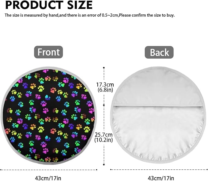 Dog Paw Print Steering Wheel Cover Sun Shade Universal 17 inch Cooling Steering Wheel Sun Cover for Heat Protection Cute Car Steering Wheel Accessories for Women Dog Lover