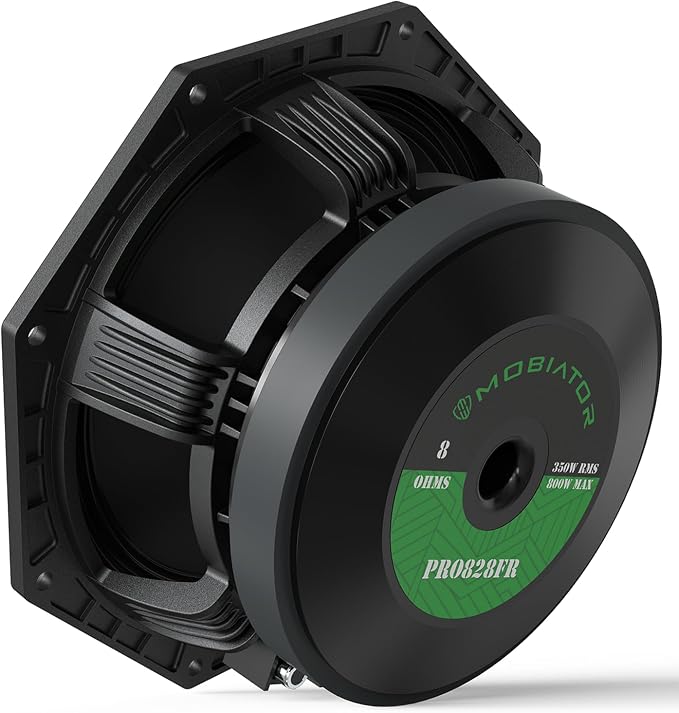 PRO828FR Loudspeaker - 8" Midrange Aluminum Basket, 1200W Max, 300W RMS, 8 Ohms - Premium Quality Audio Door Speakers for Car or Truck Stereo Sound System (MB-PRO828FR)