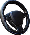 Steering Wheel Cover,Car Accessories,Microfiber Leather Car Steering Wheel Covers,Universal 15 Inch Anti-Slip Breathable Auto Interior Decor Protector,Suitable for Most Cars (Black&Blue)