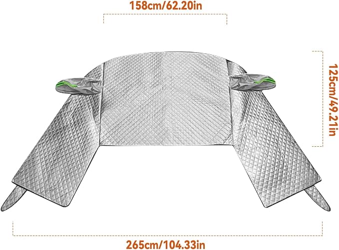 Windshield Window Snow Cover with 2 Hooks and 2 Mirror Covers Ice and Snow Front Window Sunshade Cover Fit for SUVs, Trucks, Cars (White-SUVs)