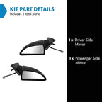 2 Piece Driver and Passenger Side Mirror Assembly Set Electric Adjustment Non-Heated No Memory Textured Compatible with 2009-2013 Chevrolet Impala 2014-2016 Impala Limited GM1320391 GM1321391